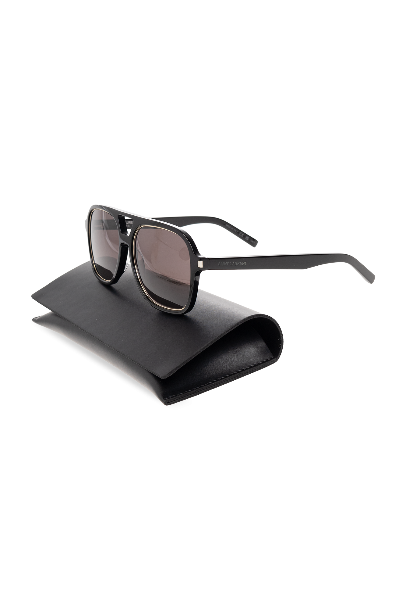 SAINT LAURENT ◆ SL 602 RIM サングラス Black 'SL 602 RIM' sunglasses Saint Laurent - Mens Gold